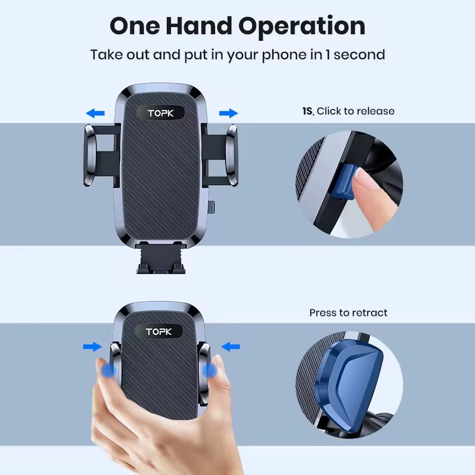 Universal Gravity Car Phone Holder – Air Vent Clip Mount for All Smartphones